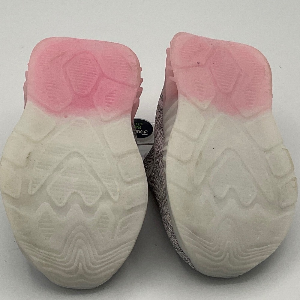 First Steps Toddler Girls Grey Pink Knit Slip On Sneakers Size 4 9-12 Months - Picture 5 of 6